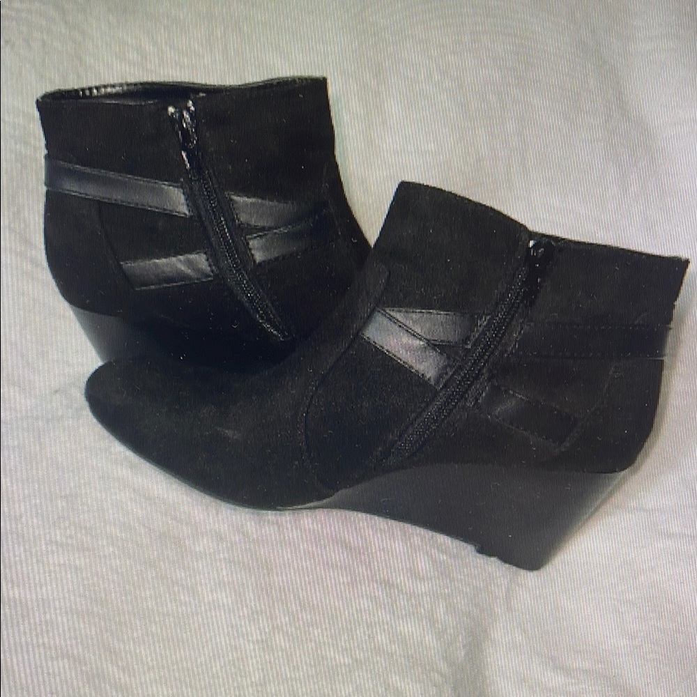 Black Wedge Ankle Boots